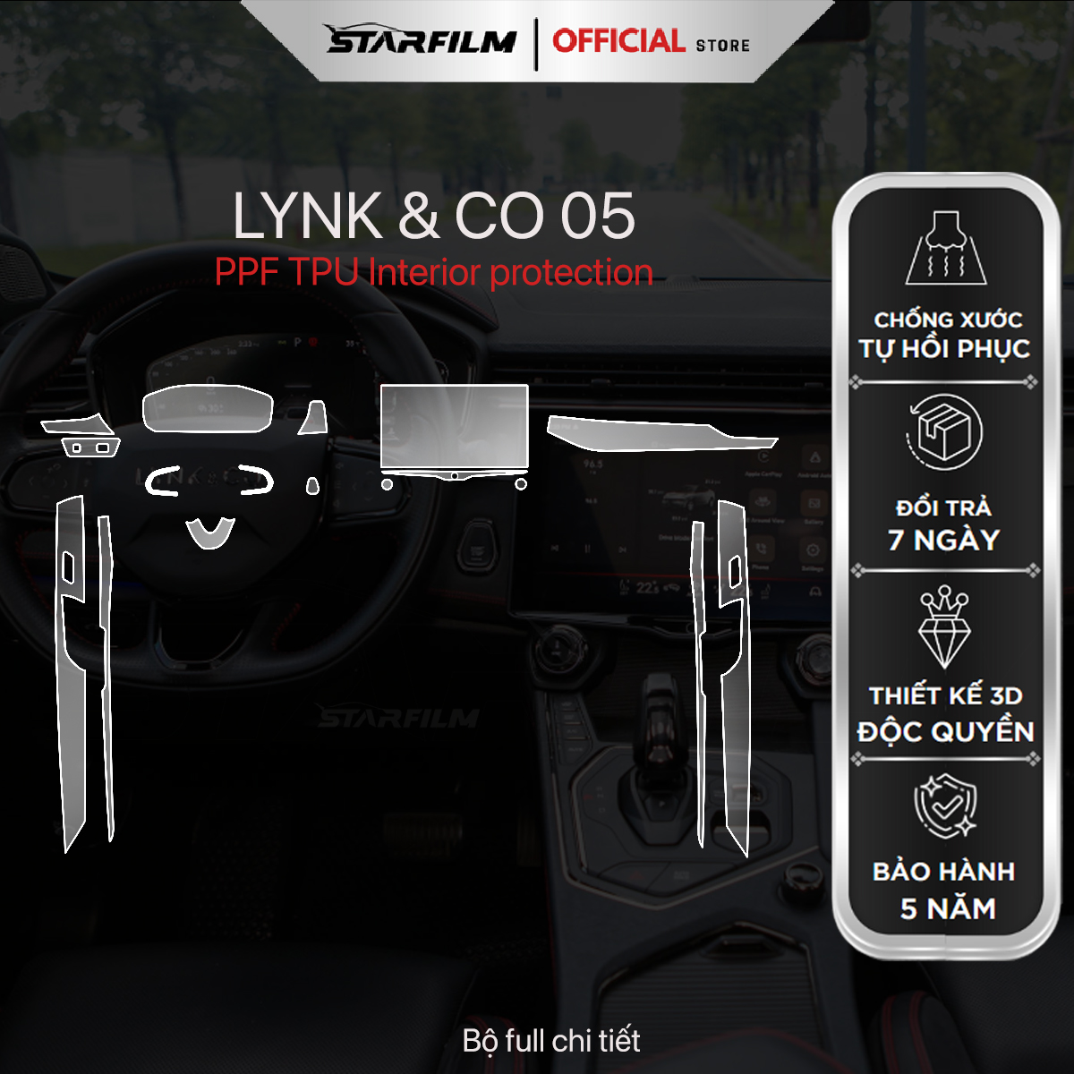 LYNK & CO 05 PPF TPU chống xước tự hồi phục STARFILM